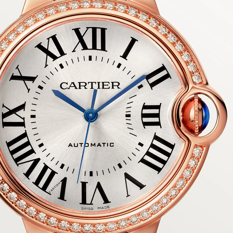 Unworn Cartier Ballon Bleu de Cartier, 18k Rose Gold with Diamond-set, 36mm, Ref# WJBB0034, box and papers