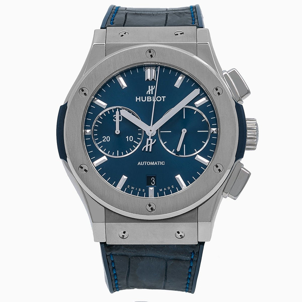 Hublot Classic Fusion Chronograph Titanium Blue 45mm, Ref# 541.NX.7170.LR, Unworn 2025
