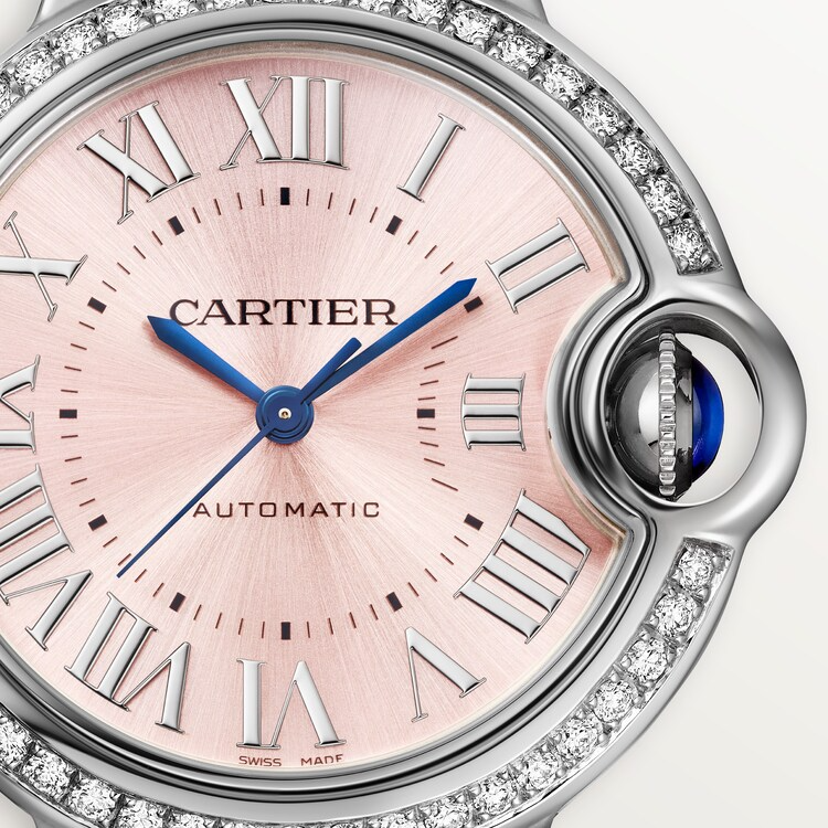Unworn Cartier Ballon Bleu de Cartier, Stainless Steel and Diamonds, 33mm, Ref# W4BB0037, box and papers