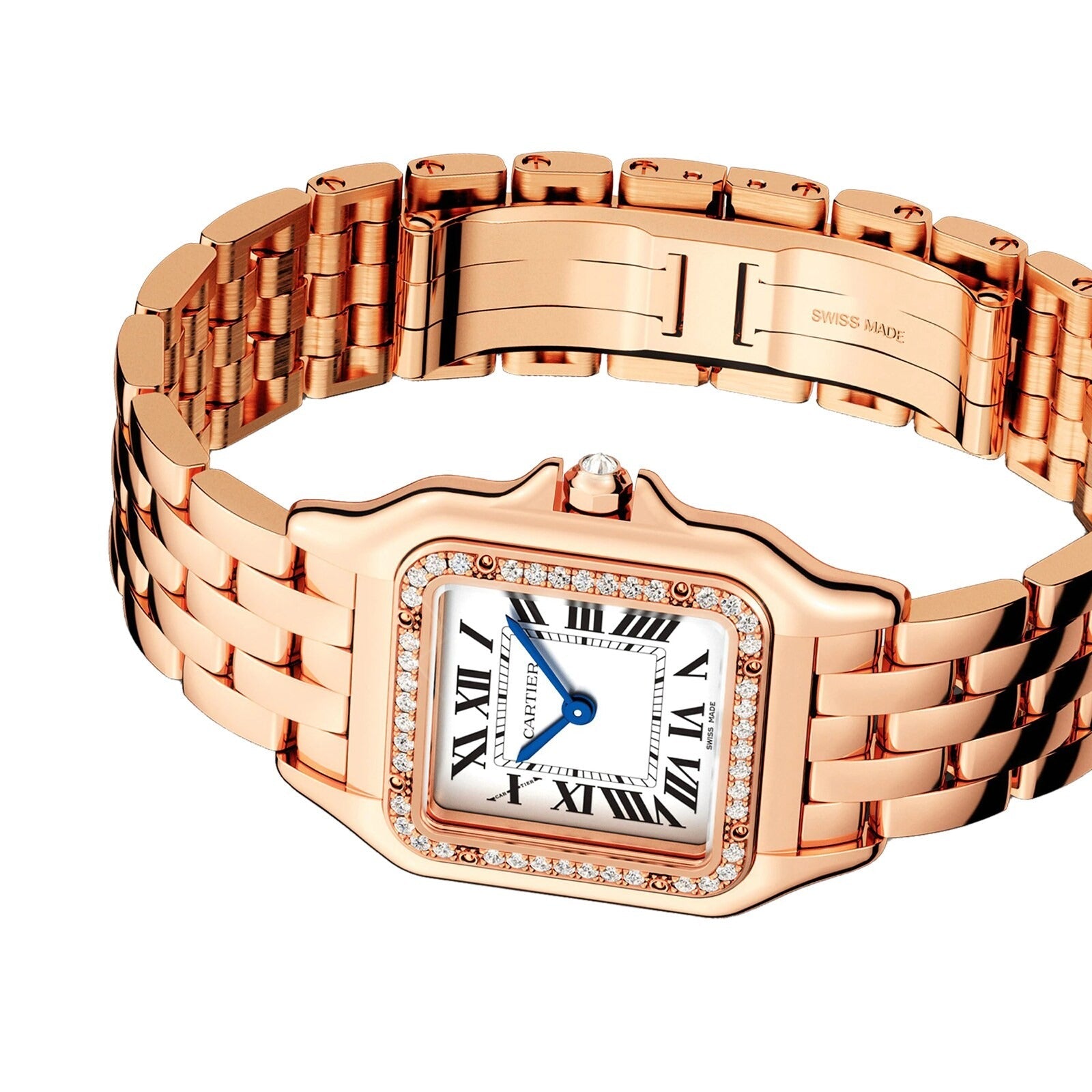 Unworn Cartier Panthère de Cartier Medium, 18k Rose Gold, Diamonds, 27mm x 36mm, Ref# WJPN0009, box and papers