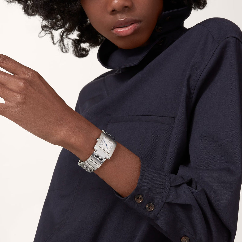 Unworn Cartier Tank Francaise de Cartier, Medium Stainless Steel, 32mm x 27mm, Ref# WSTA0074, box and papers