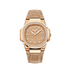 Patek Philippe Nautilus Quartz Diamond Ladies Watch, 18k Rose Gold, 32mm, Ref# 7010R-012
