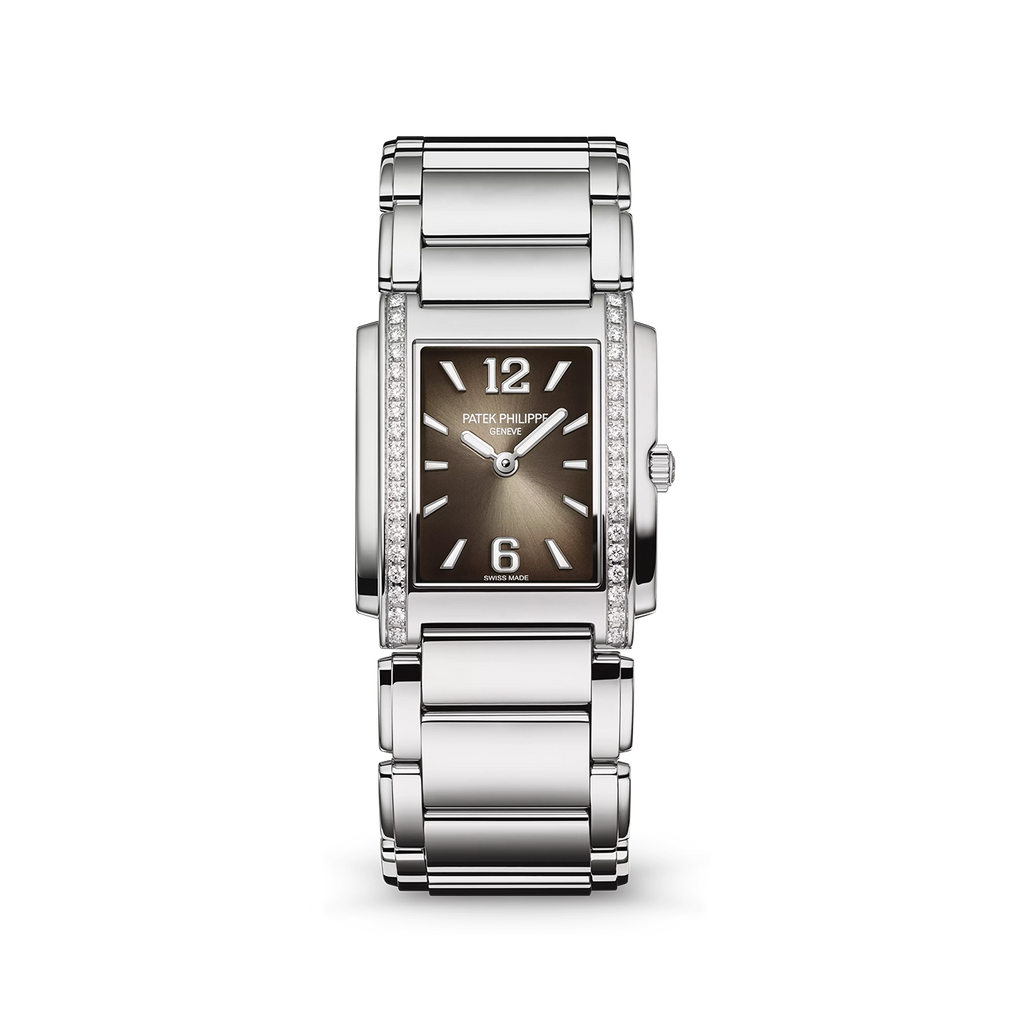 Patek Philippe Twenty~4 Quartz Ladies Watch, Stainless Steel with 36 Diamond (~0.42 ct), 25.1 x 30 mm, Ref# 4910/1200A-010