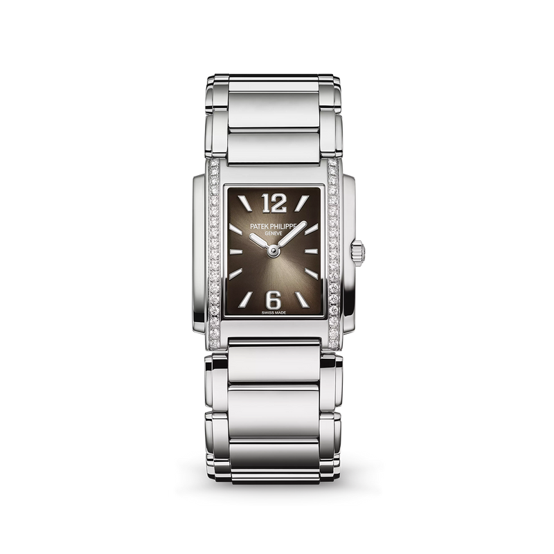 Patek Philippe Twenty~4 Quartz Ladies Watch, Stainless Steel with 36 Diamond (~0.42 ct), 25.1 x 30 mm, Ref# 4910/1200A-010