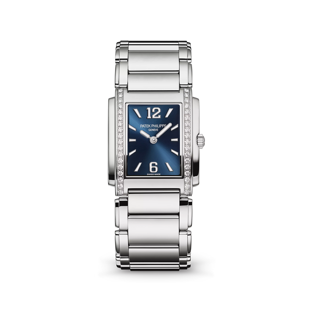 Patek Philippe Twenty~4 Quartz Ladies Watch, Stainless Steel with 36 Diamond (~0.42 ct), 25.1 x 30 mm, Ref# 4910/1200A-001