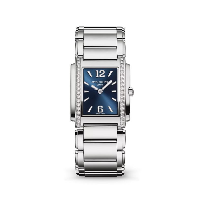 Patek Philippe Twenty~4 Quartz Ladies Watch, Stainless Steel with 36 Diamond (~0.42 ct), 25.1 x 30 mm, Ref# 4910/1200A-001