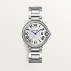 Unworn Cartier Ballon Bleu de Cartier, Stainless Steel and Diamonds, 36mm, Ref# W4BB0024, box and papers