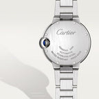 Unworn Cartier Ballon Bleu de Cartier, Stainless Steel and Diamonds, 33mm, Ref# W4BB0021, box and papers