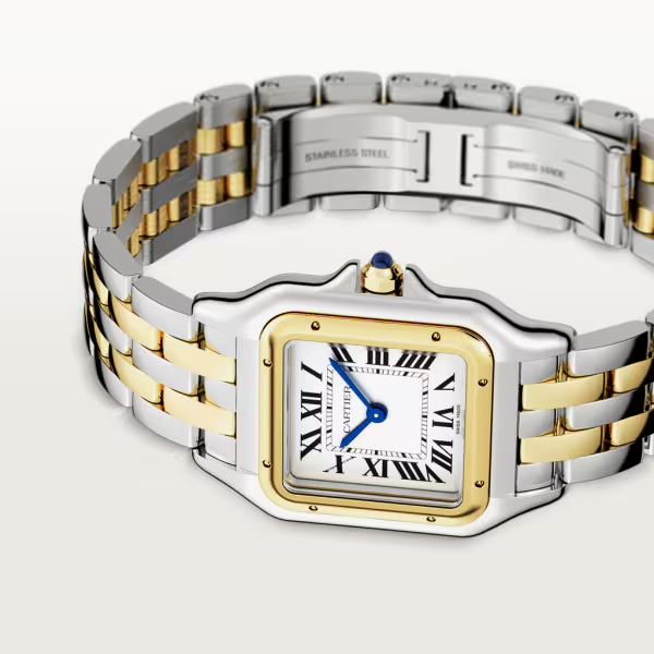 Unworn Cartier Panthère de Cartier, Stainless Steel, 18k Yellow Gold, 29mm x 37mm, Ref# W2PN0007, box and papers