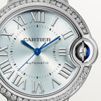 Unworn Cartier Ballon Bleu de Cartier, Stainless Steel and Diamonds, 33mm, Ref# W4BB0028, box and papers