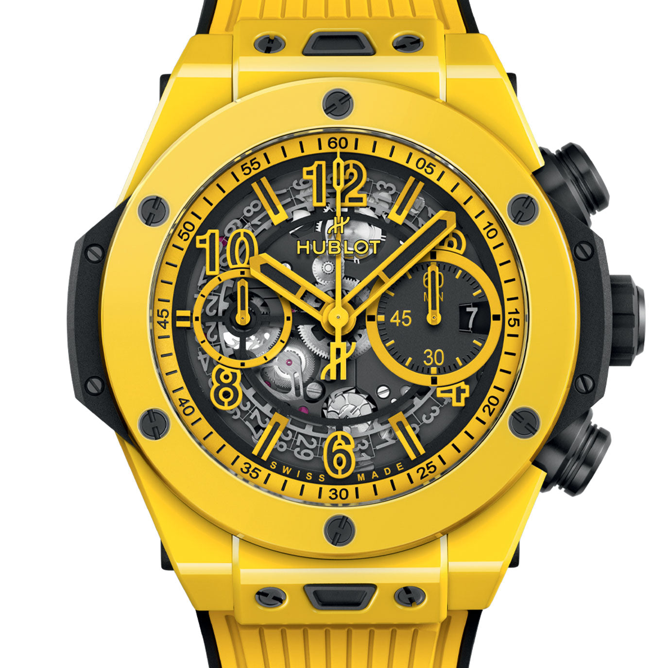 Unworn Hublot Big Bang Unico Yellow Magic 44, 421.CY.471Y.RX, box and papers
