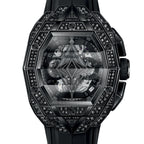 Unworn Hublot Spirit of Big Bang Sang Bleu All Black Pavé 42, 648.CX.0114.RX.1600.MXM24, box and papers