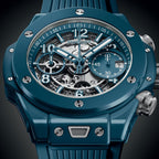 Unworn Hublot Big Bang Unico Petrol Blue Ceramic 42, 441.ES.5121.RX, box and papers