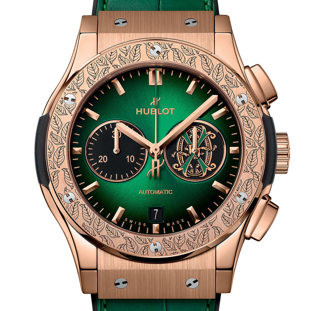 Unworn Hublot Classic Fusion Chronograph Arturo Fuente King Gold 42, 541.OX.8980.LR.OPX24, box and papers