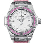 Unworn Hublot Big Bang One Click Joyful Steel Pink 33, 485.SP.2210.RX.1233, box and papers