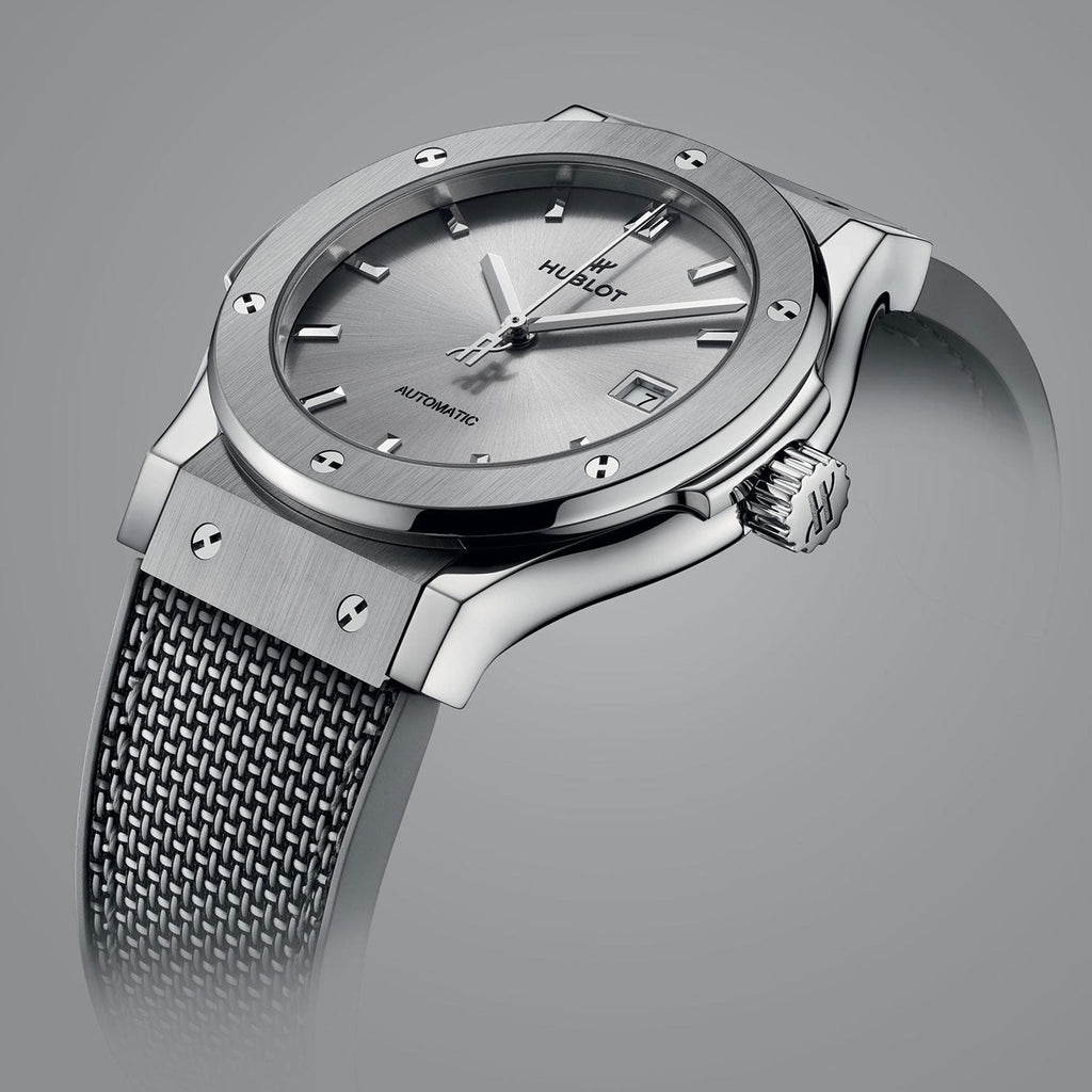 Unworn Hublot Classic Fusion Essential Grey 42, 542.NX.5610.NR.HEC24, box and papers