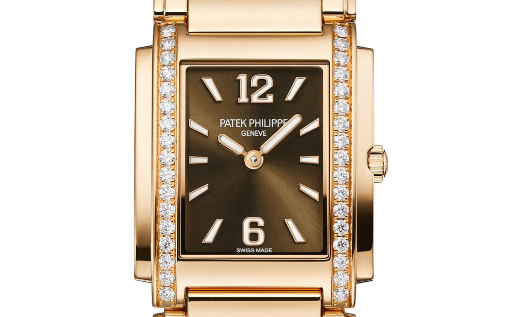Patek Philippe Twenty~4 Quartz Ladies Watch, 18k Rose Gold with 34 Diamond (~0.57 ct), 25.1 x 30 mm, Ref# 4910/1201R-001