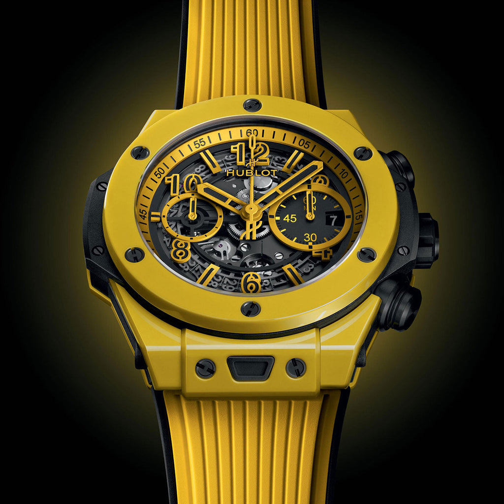 Unworn Hublot Big Bang Unico Yellow Magic 44, 421.CY.471Y.RX, box and papers