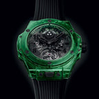 Unworn Hublot Big Bang Tourbillon Automatic Green SAXEM 44, 429.JG.0110.RT, box and papers
