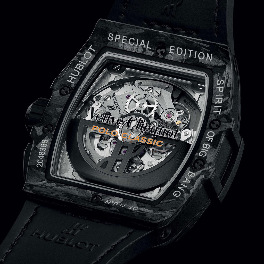 Unworn Hublot Spirit of Big Bang Veuve Clicquot Polo Classic 42 642.QK.0110.LR.VCP24, box and papers