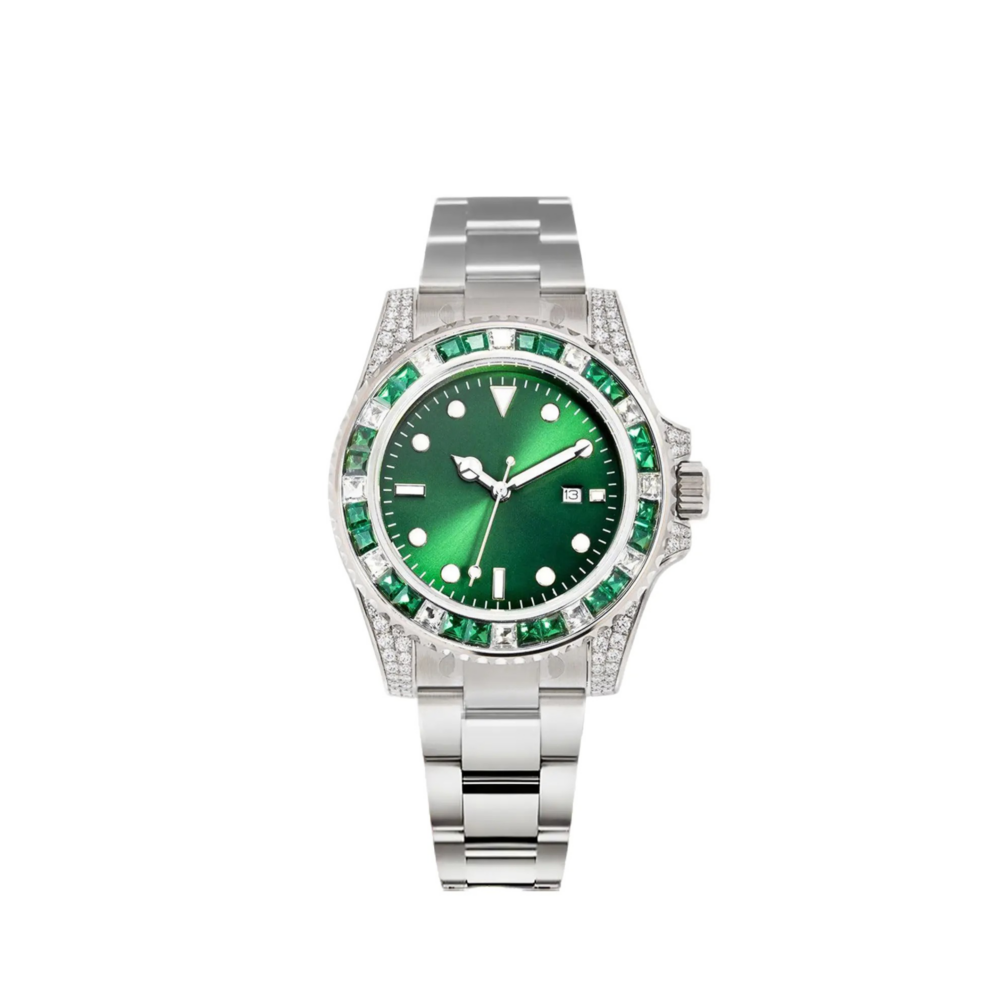 Rolex Submariner Date, 18K White Gold Diamonds Emerald UNWORN, 40mm