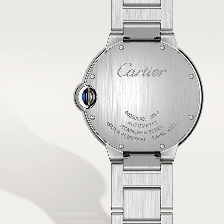 Unworn Cartier Ballon Bleu de Cartier, Stainless Steel and Diamonds, 36mm, Ref# W4BB0024, box and papers