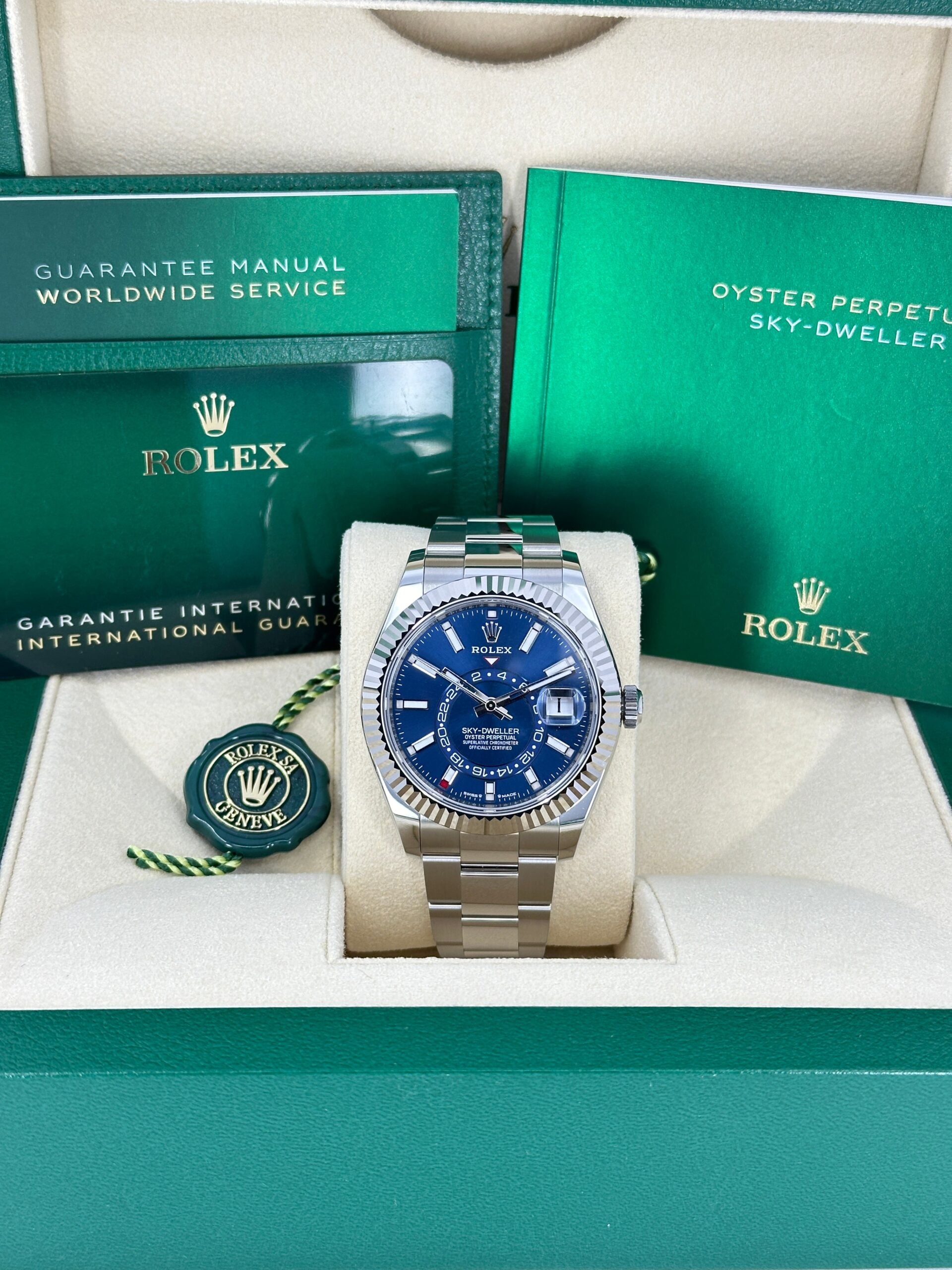 Rolex Sky-Dweller, 42mm, Oystersteel and 18k White Gold, Blue, Oyster, Ref# 336934-0005