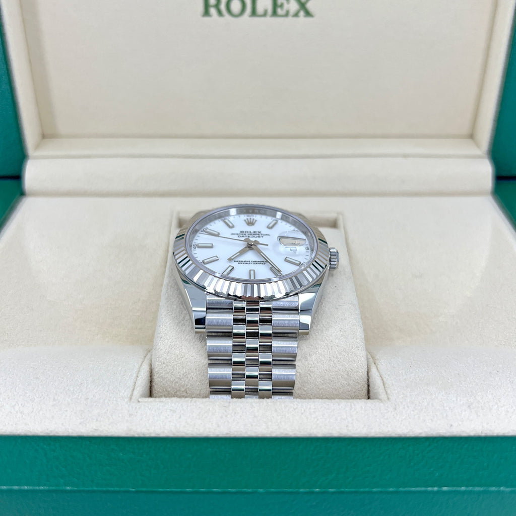 Rolex Datejust 41 Oystersteel and 18K White Gold 41 mm White Dial, Ref# 126334-0010