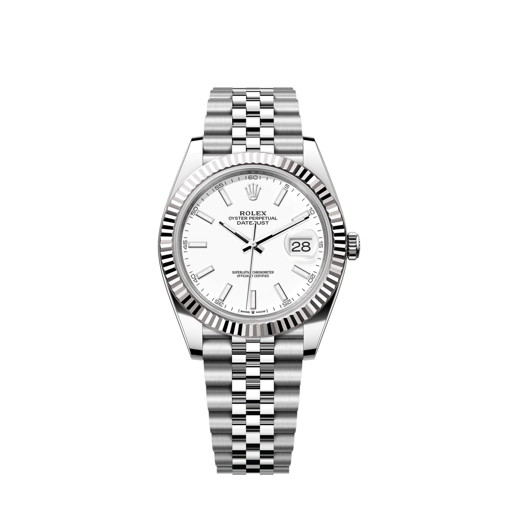 Rolex Datejust 41 Oystersteel and 18K White Gold 41 mm White Dial, Ref# 126334-0010