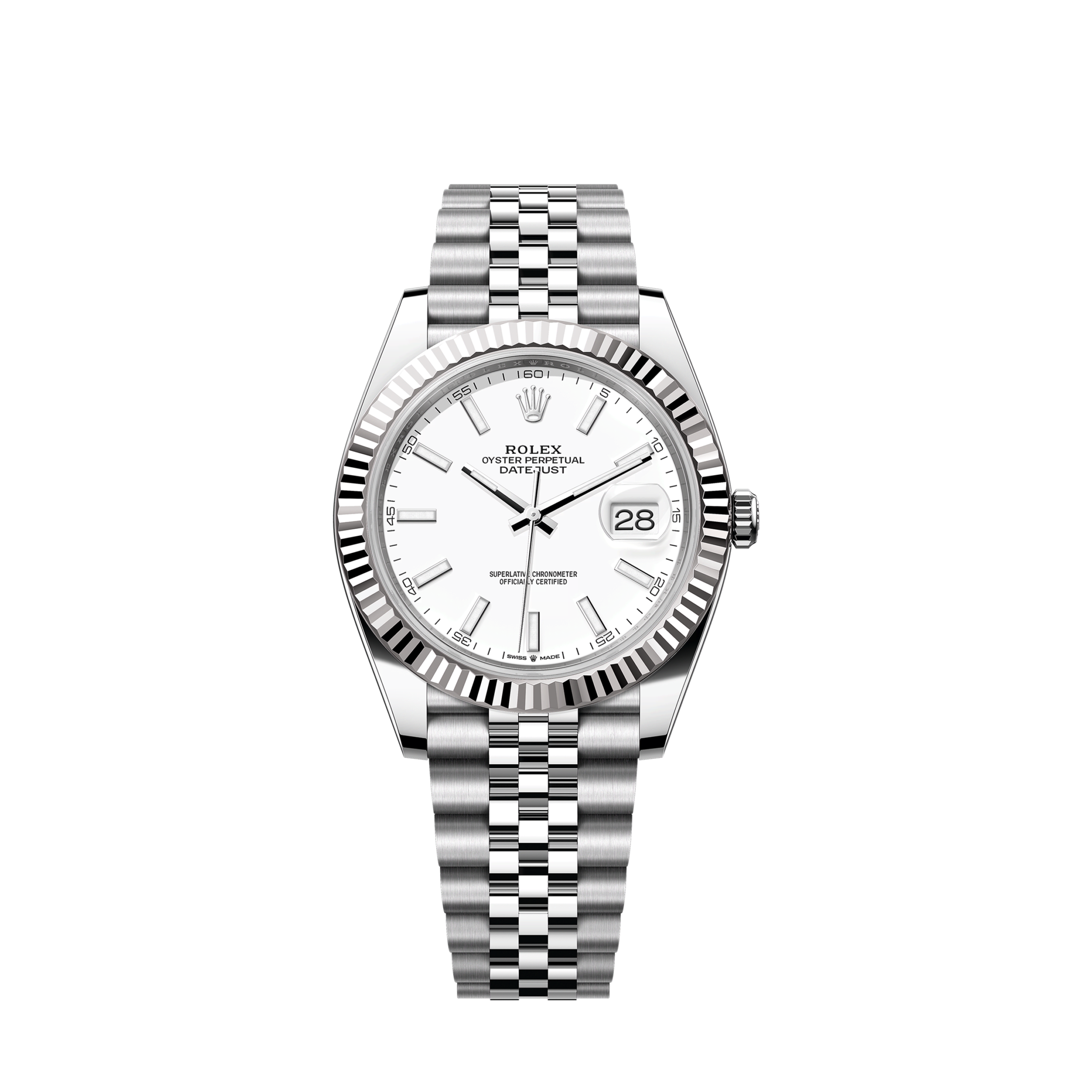 Rolex Datejust 41 Oystersteel and 18K White Gold 41 mm White Dial, Ref# 126334-0010