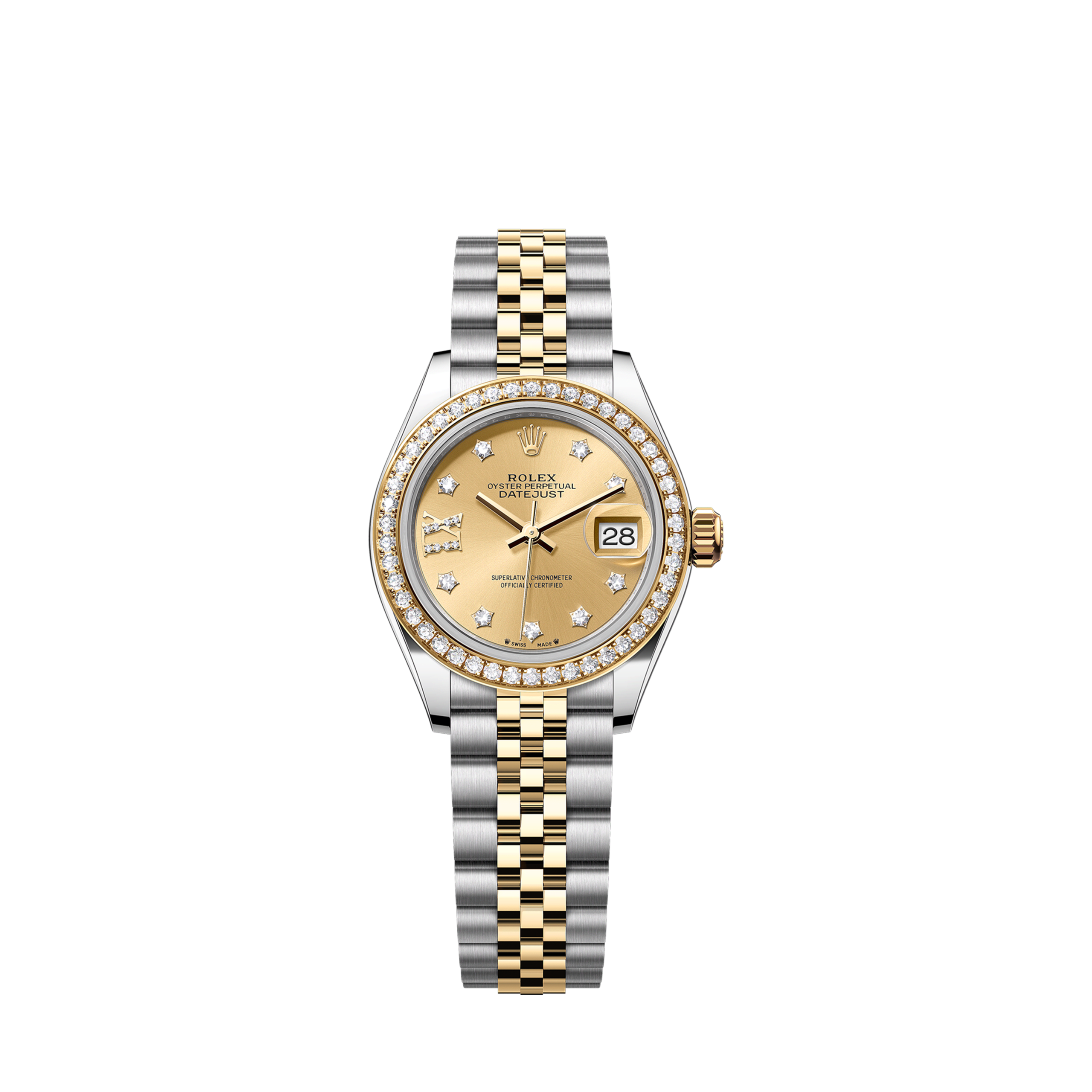 Rolex Lady-Datejust 28, Oystersteel and 18k Yellow Gold, Ref# 279383RBR-0021