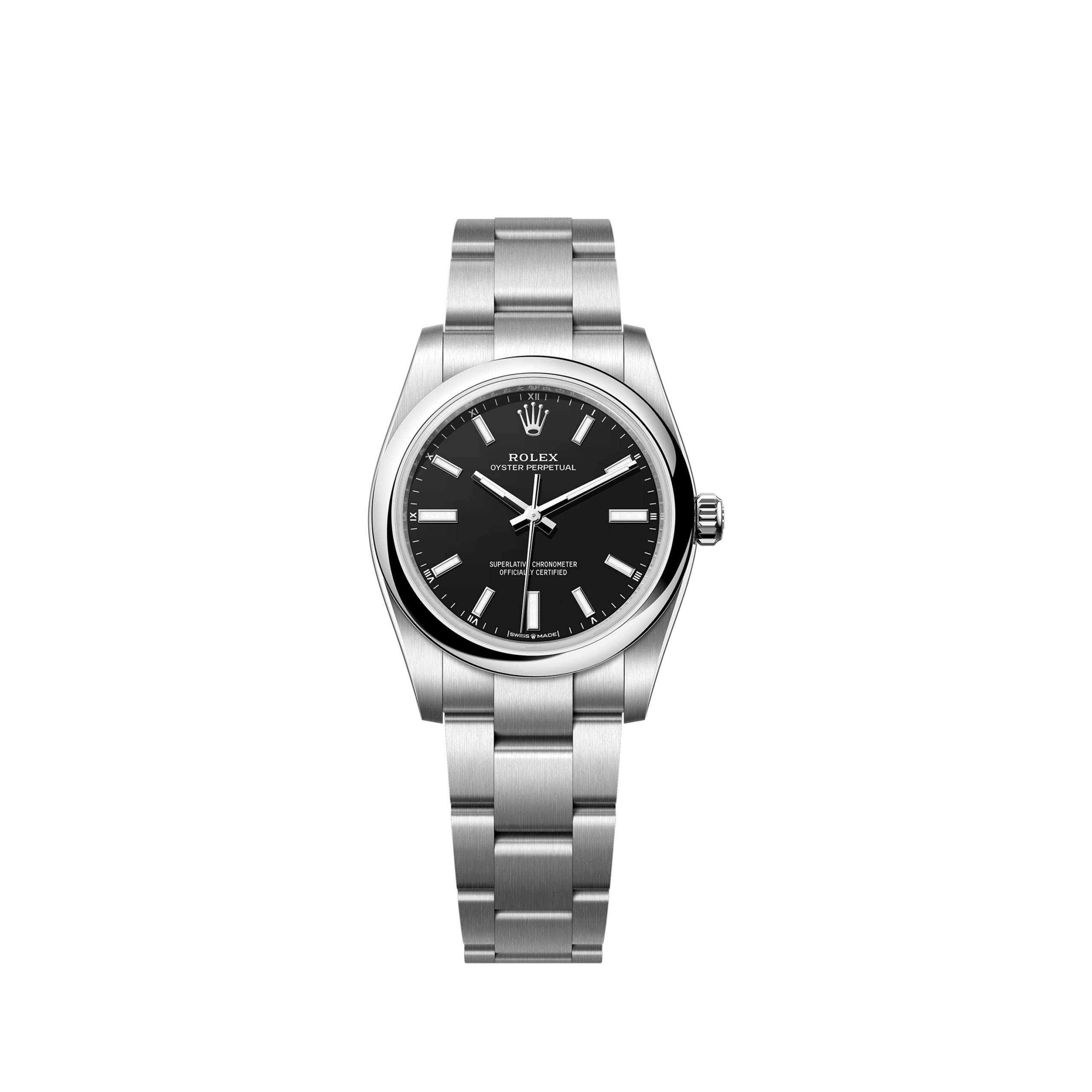 Rolex LADIES Oyster Perpetual 34mm, Black Dial, Ref# 124200-0002