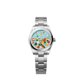 Rolex Oyster Perpetual 31, Turquoise blue, Celebration motif, Oystersteel, 31mm, Ref# 277200-0010