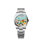 Rolex Oyster Perpetual 36, Oystersteel, 36mm, Turquoise Celebration Motif Dial, Ref# 126000-0009