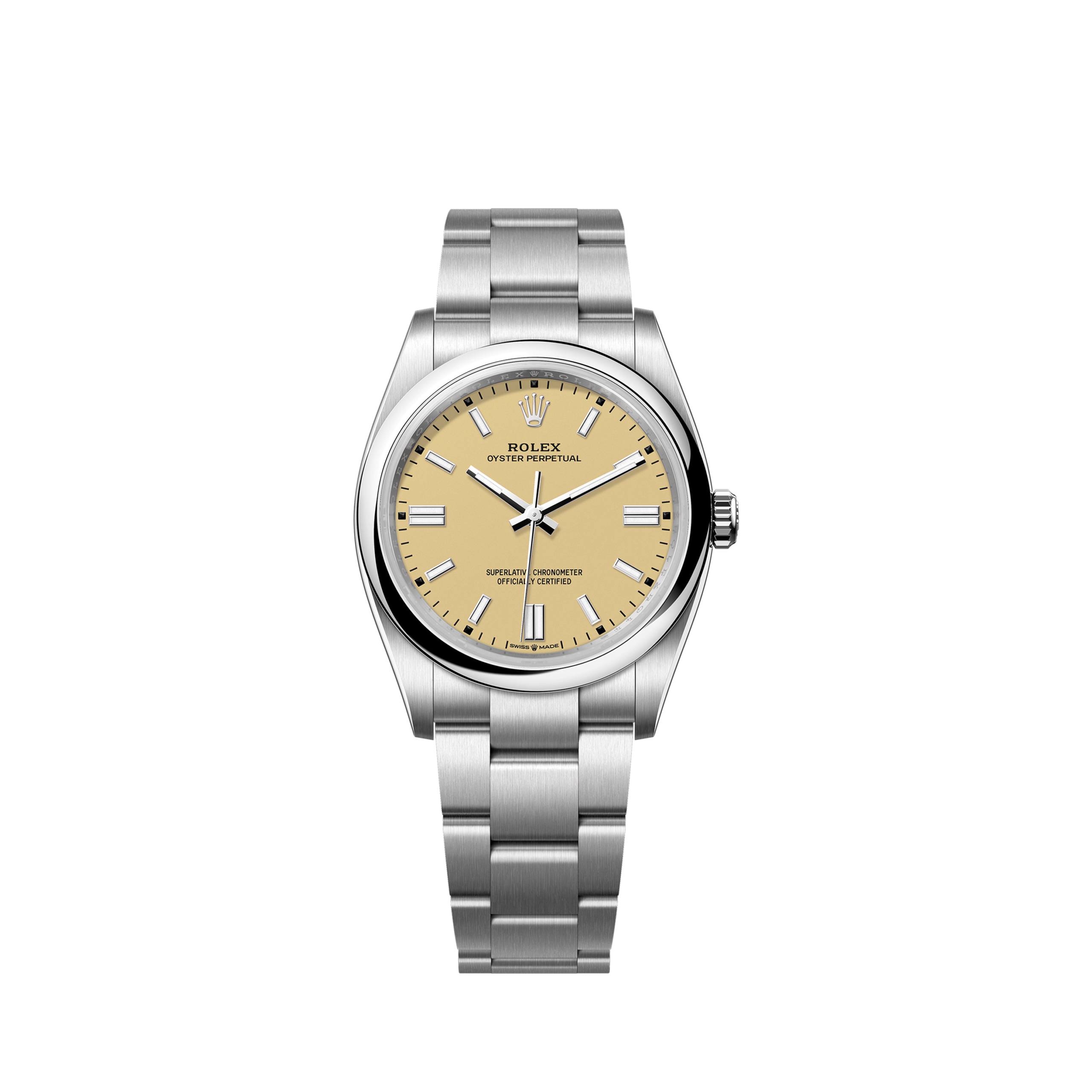 Unworn 2025, Rolex Oyster Perpetual, Oystersteel 36mm, Beige dial, Domed Oyster, Ref# 126000-0012, box and papers