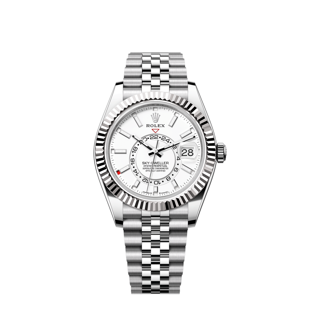 Rolex Sky-Dweller, 42mm, Oystersteel and 18k White Gold, White, Jubilee, Ref# 336934-0004