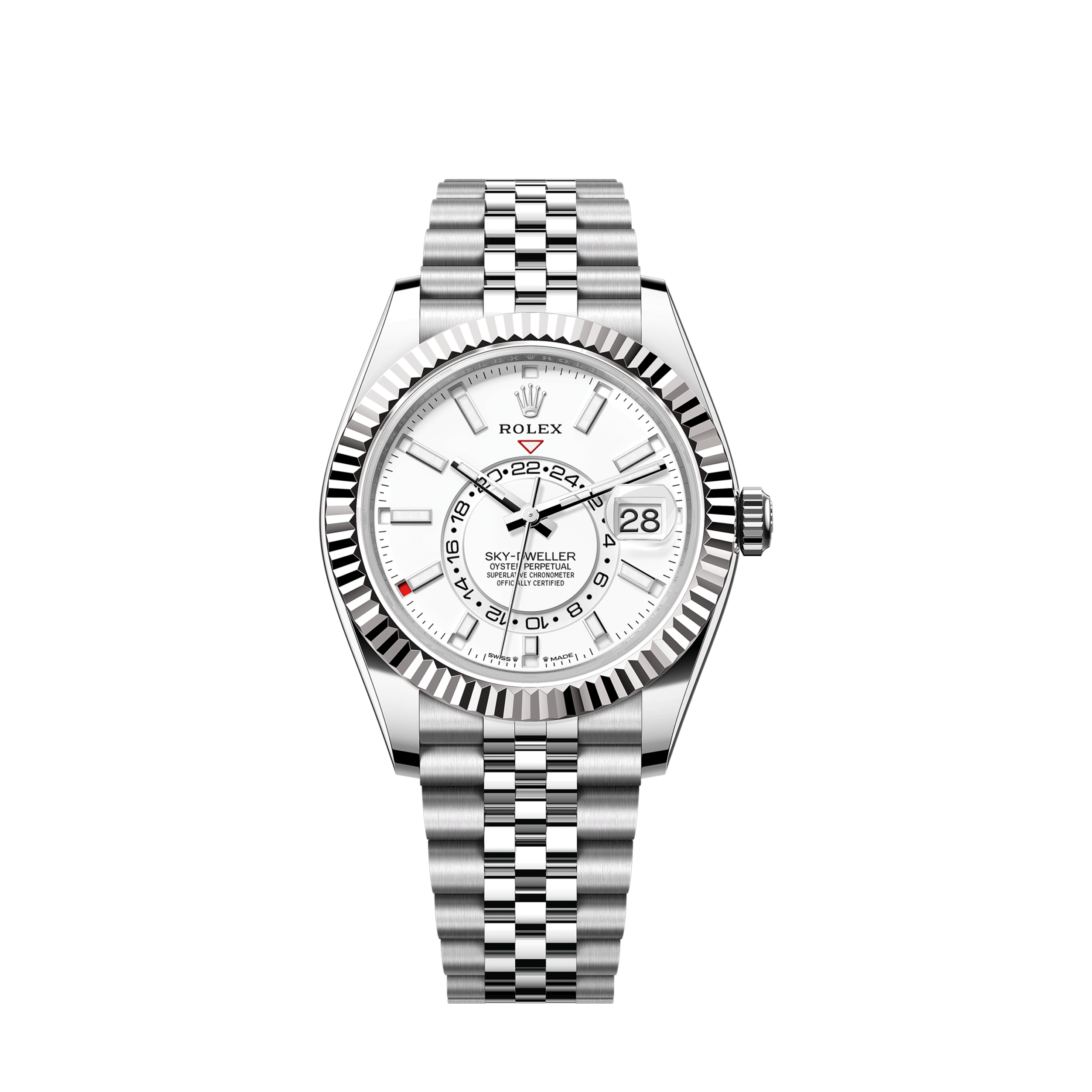 Rolex Sky-Dweller, 42mm, Oystersteel and 18k White Gold, White, Jubilee, Ref# 336934-0004