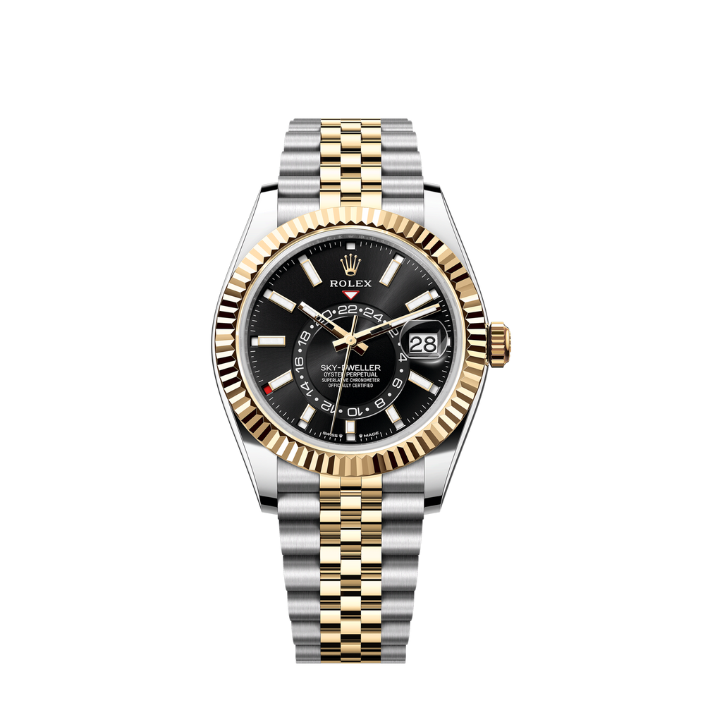 Rolex Sky-Dweller, 42mm, Oystersteel and 18k Yellow Gold, Black, Jubilee, Ref# 336933-0004