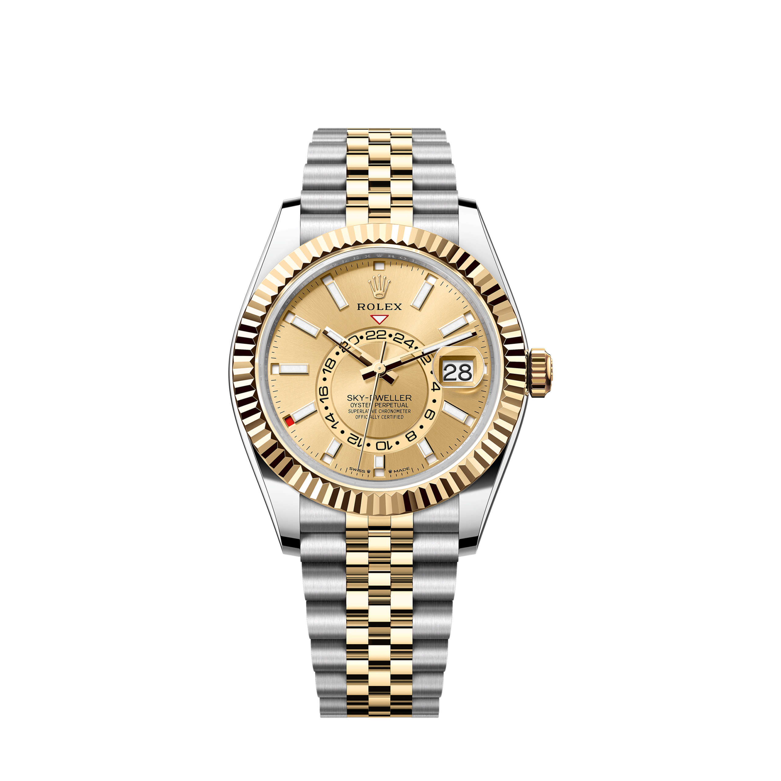Rolex Sky-Dweller, 42mm, Oystersteel and 18k Yellow Gold, Champagne, Jubilee,Ref# 336933-0002