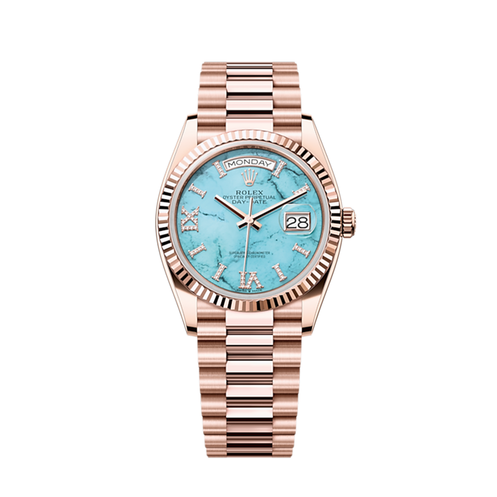 Rolex Day-Date 36, 18k Everose Gold with Diamond-set, 36mm, Ref# 128235-0064