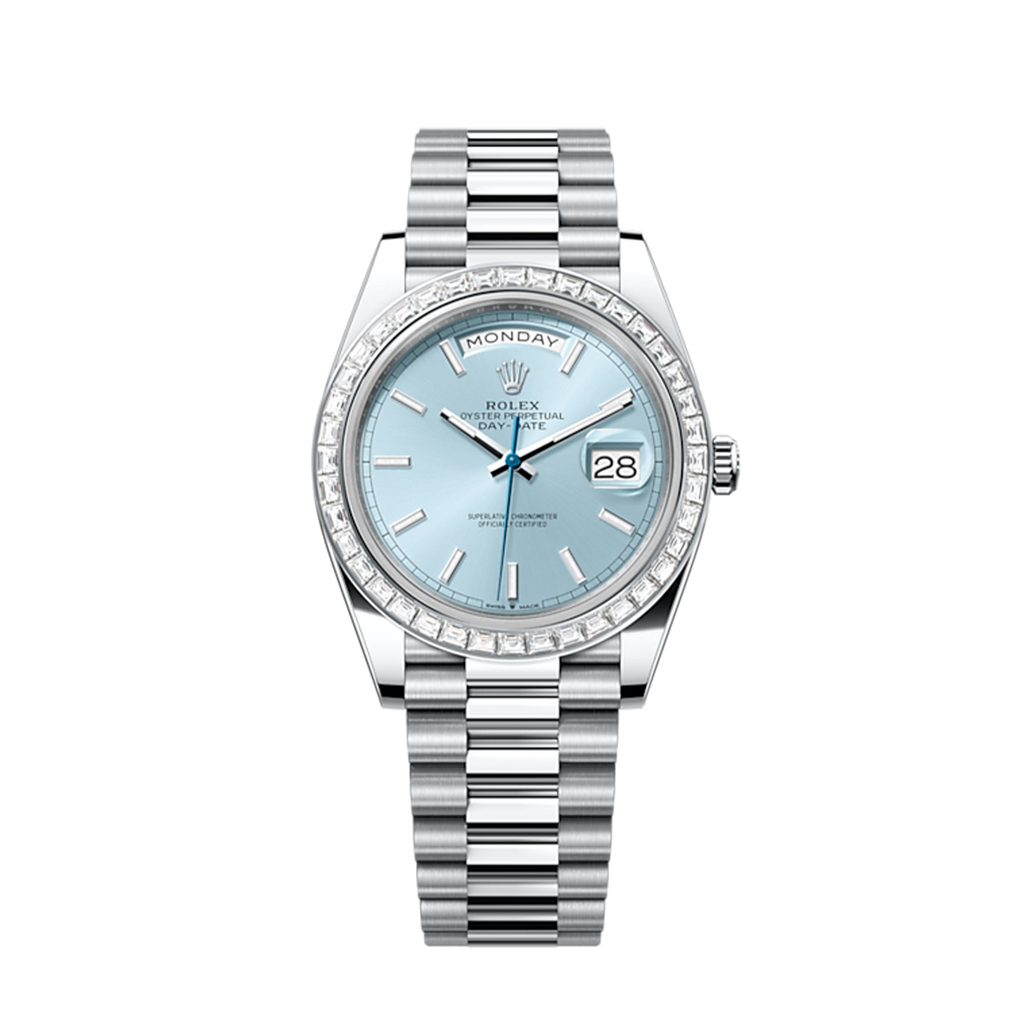 Rolex Day-Date 40, Platinum with Diamond-set, 40mm, Ref# 228396tbr-0039