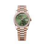 Unworn 2025, Rolex Day-Date 36, 18k Everose Gold and Diamond-set, 36mm, Ref# 128345rbr-0085, box and papers