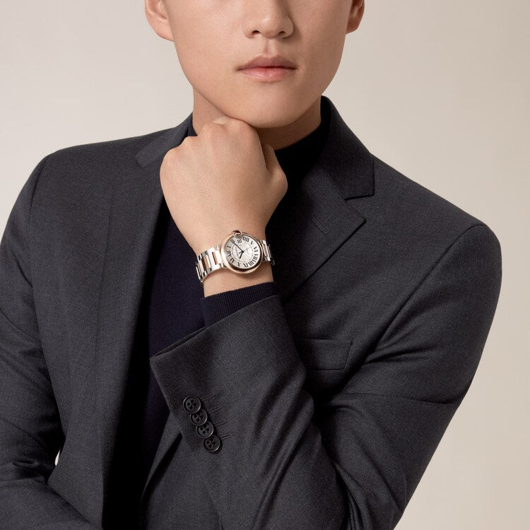 Unworn Cartier Ballon Bleu, Stainless Steel and 18k Rose Gold, 36mm, Ladies, Ref# W2BB0033, box and papers