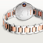 Unworn Cartier Ballon Bleu, Stainless Steel and 18k Rose Gold, 33mm, Ladies, Ref# W2BB0032, box and papers