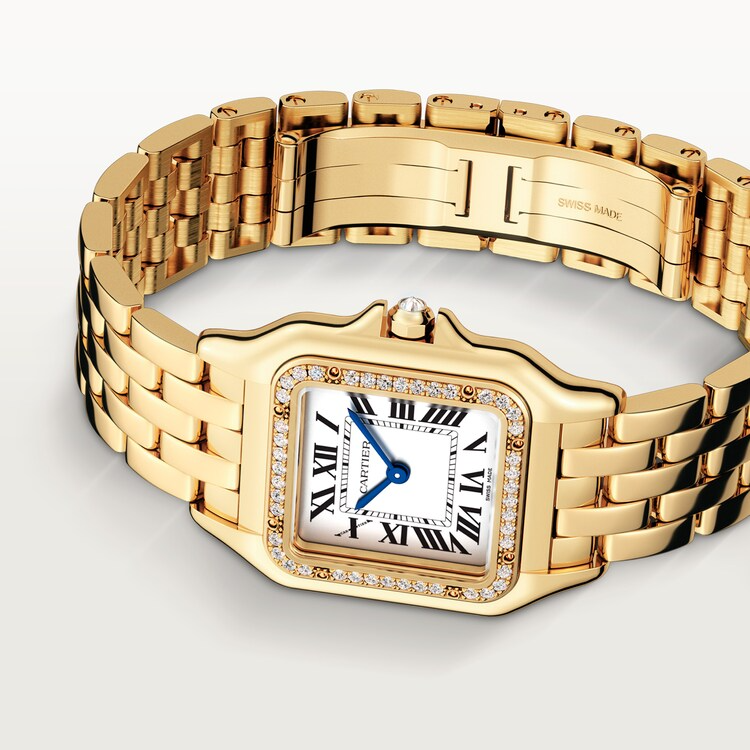 Unworn Cartier Panthère de Cartier Medium, 18k Yellow Gold, Diamonds, 27mm x 36mm, Ref# WJPN0016, box and papers