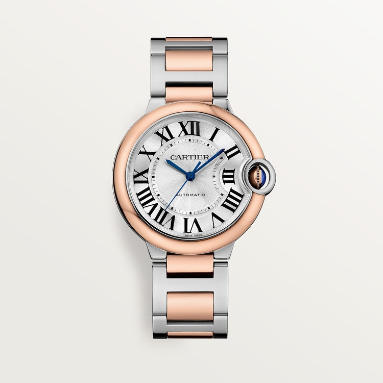 Unworn Cartier Ballon Bleu, Stainless Steel and 18k Rose Gold, 36mm, Ladies, Ref# W2BB0033, box and papers