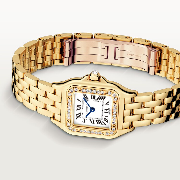 Unworn Cartier Panthère de Cartier Small, 18k Yellow Gold, Diamonds, 22mm x 30mm, Ref# WJPN0067, box and papers
