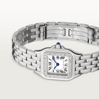 Unworn Cartier Panthère de Cartier Small, Stainless Steel, Diamonds, 23mm x 30mm, Ref# W4PN0016, box and papers