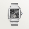 Unworn Cartier Santos de Cartier Dual Time, Stainless Steel, 40.2mm, Ref# WSSA0076, box and papers