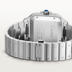 Unworn Cartier Santos de Cartier Dual Time, Stainless Steel, 40.2mm, Ref# WSSA0076, box and papers